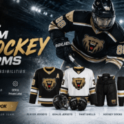 Custom Ice Hockey Uniforms: Styles, Customization Options and Team Ordering Guide 1 Custom ice hockey uniforms including player jerseys goalie jerseys pant shells hockey socks teamwear and hockey bags by Vimost Sports