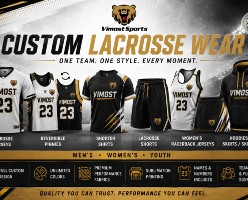 Custom Lacrosse Wear: A Complete Guide for Teams, Clubs and Schools 1 Custom lacrosse wear collection for men's women's and youth teams by Vimost Sports