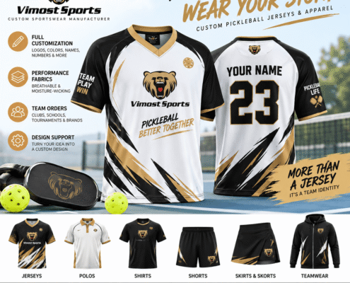 Custom Pickleball Jerseys: A Guide for Teams and Clubs 1 Custom pickleball jerseys and team apparel by Vimost Sports