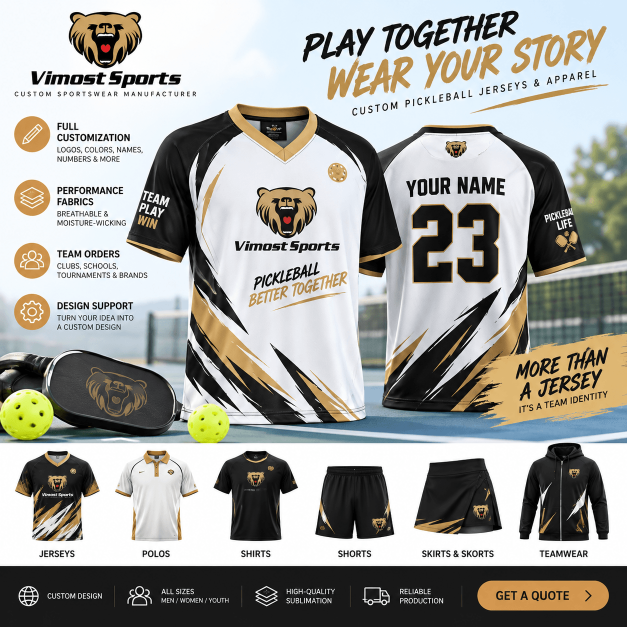 Custom Pickleball Jerseys: A Guide for Teams and Clubs 2 Custom pickleball jerseys and team apparel by Vimost Sports