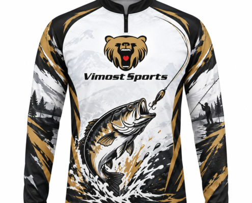 Custom Fishing Shirt Black Gold 2 custom sublimated fishing shirt