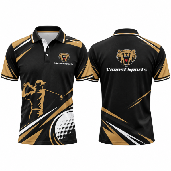 Custom Golf Shirt Black Sublimated 3 custom sublimated golf shirt by Vimost