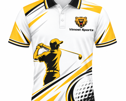 custom sublimation golf shirts white