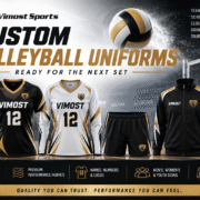 Custom volleyball uniforms with jerseys shorts and teamwear by Vimost Sports