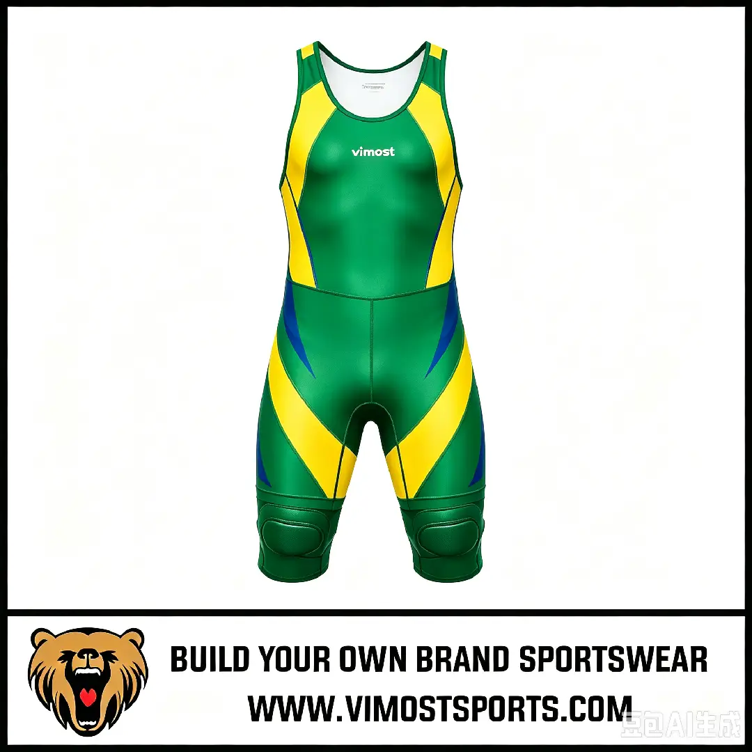 Personalized Team Wrestling Singlets-Custom Logo & Design 5 custom green and yellow wrestling singlets by vimost