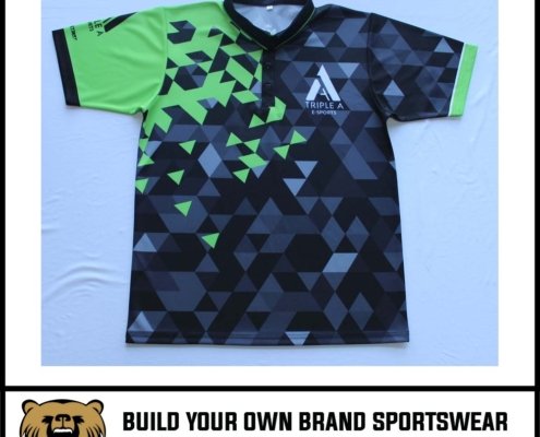 Custom polo shirts triangle elements design Custom polo shirts triangle elements design by Vimost Sports