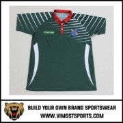 Custom Polo Green White Stripes 1/4 buttoned Shirts 1 custom polo shirt green red by Vimost Sports