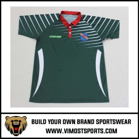 Custom Polo Green White Stripes 1/4 buttoned Shirts 12 custom polo shirt green red by Vimost Sports
