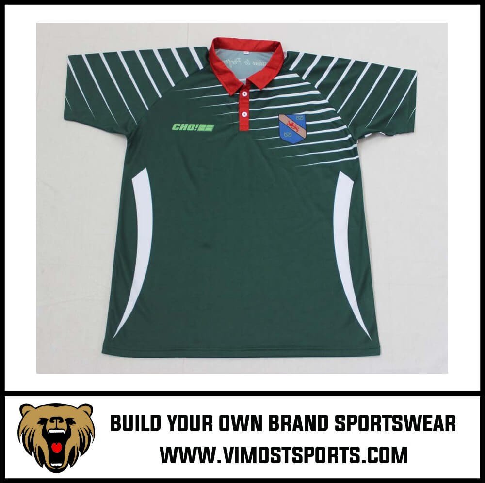 Custom Polo Green White Stripes 1/4 buttoned Shirts 1 custom polo shirt green red by Vimost Sports