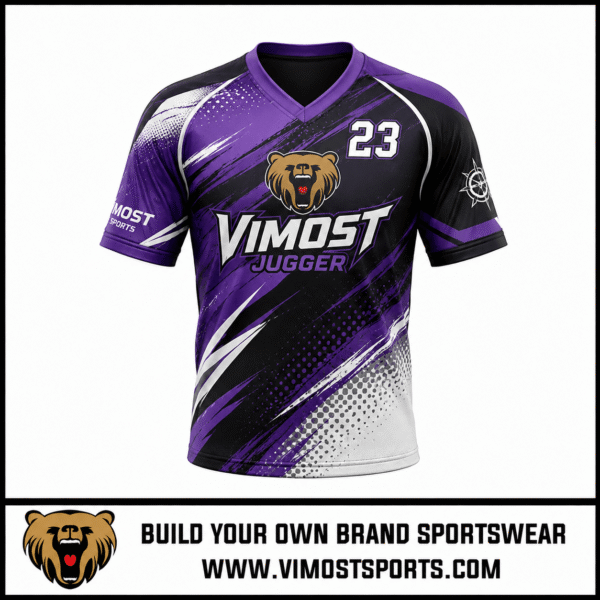 Custom Jugger Jerseys Black for Teams, Clubs and Tournaments 3 purple custom jugger jersey sublimated shirts