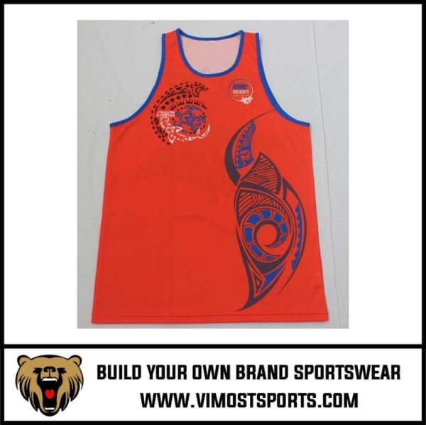 custom basketball singlet orange with tatoo design custom basketball singlet orange with tatoo design by Vimost Sports