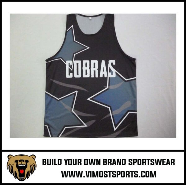 custom basketball singlet black with stars design custom basketball singlet black with stars design by Vimost Sports